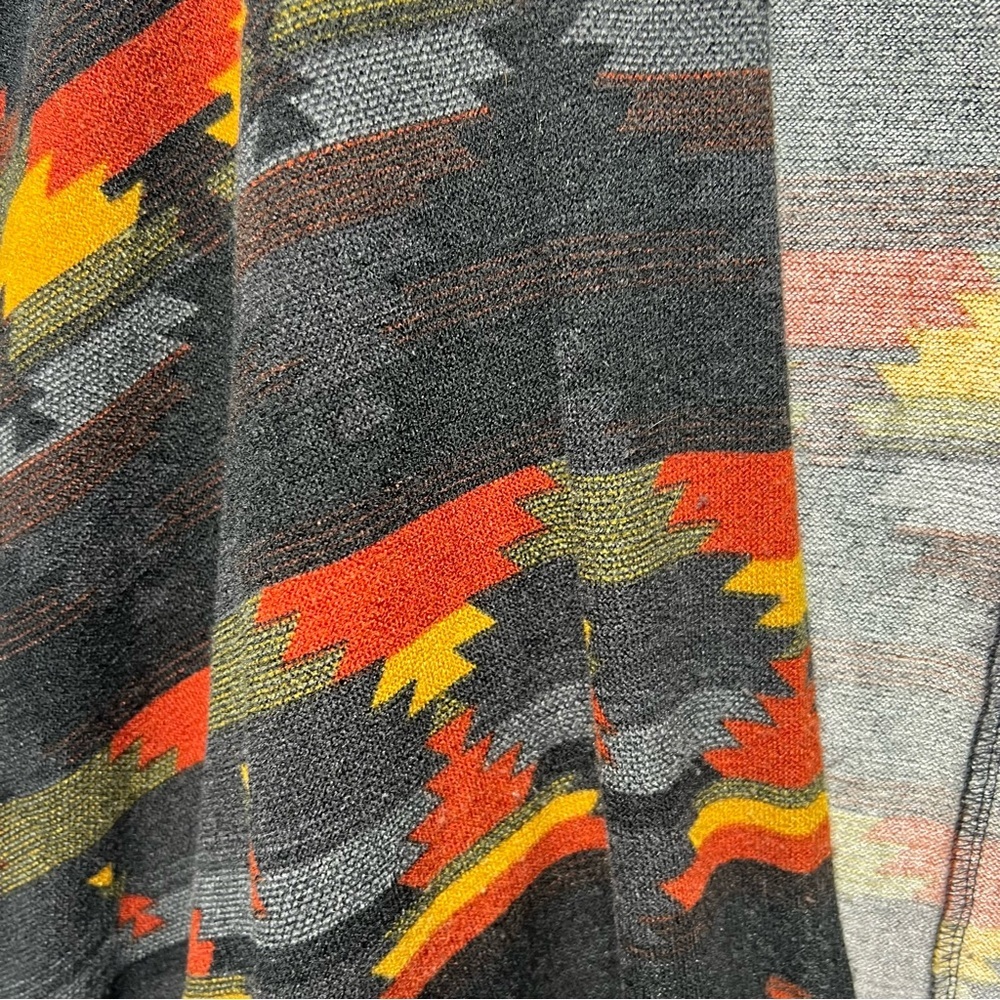 Wrangler Southwestern Fringe Cardigan Kimono Open Front Aztec Print Boho S/M - Picture 14 of 15